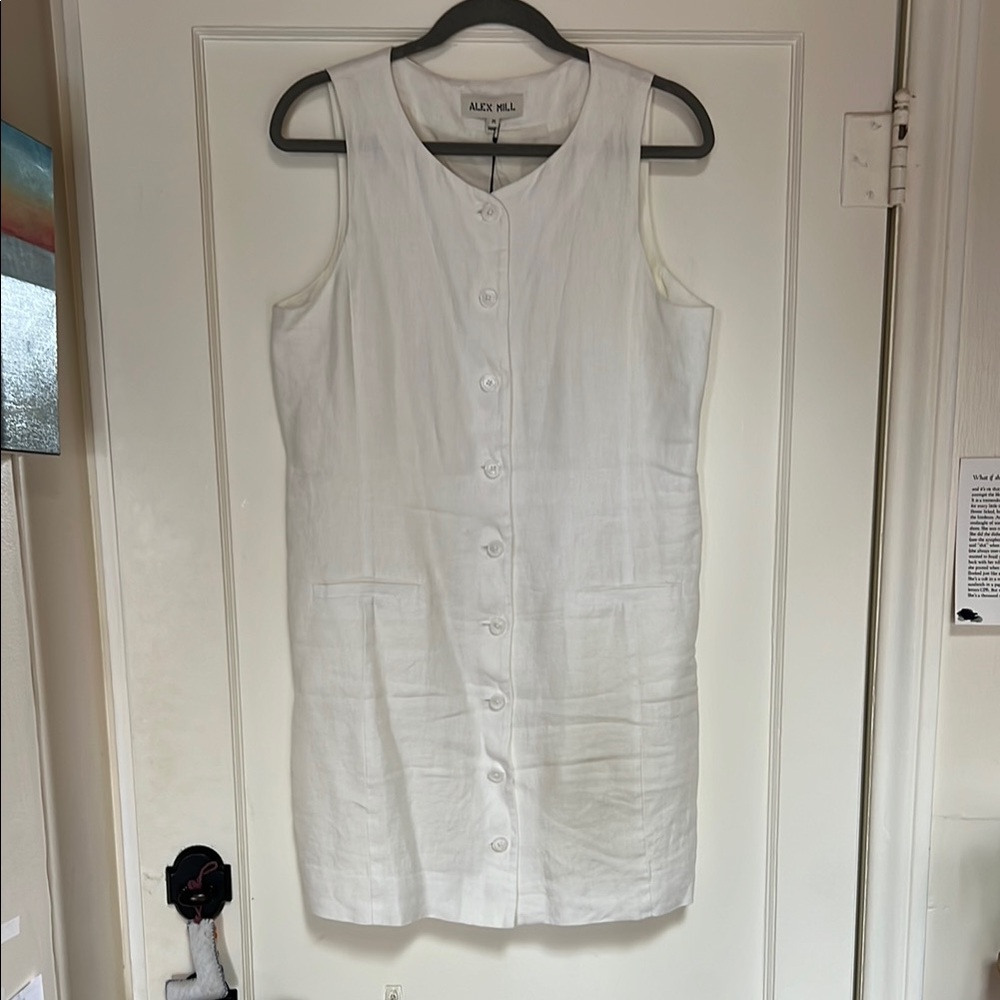 Alex Mill Ivory Sleeveless Button-Front Dress